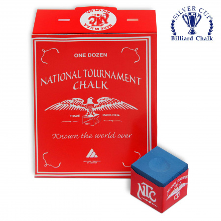 Бильярдный мел National Tournament, 1 шт (синий)