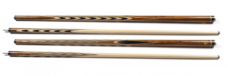 Кий для русского бильярда двухсоставной, запил-классика (бокоте, черный граб, граб)