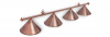 Бильярдный светильник Марсель 4 плафона (красная бронза, штанга - красная бронза)