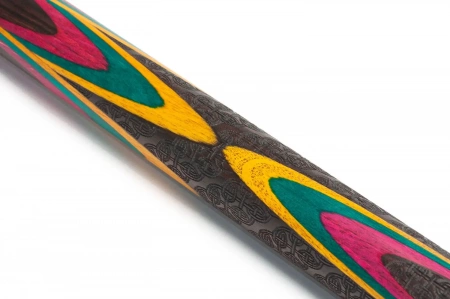 Кий ручной работы Император запил Корона 8-ми перьевая с гравировкой, двухсоставной (макасар, лимонник, амарант, граб)